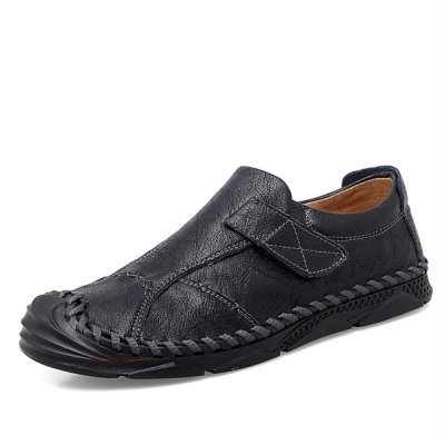 Split Leather Men's Shoes Velcro Men Leather Shoes Luxury Bussiness Men's Casual Shoes Outdoor Plus Size 47 zapatos de hombre