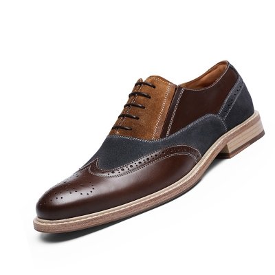 Brand Top Quality Oxford Shoes For Men Genuine Leather Shoes British Bullock Shoe
