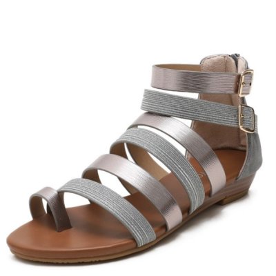 2021 Summer Fairy Style Casual Fashion Sexy Thick heeled Cross Strap Roman Mid heel Female Flip flop High top Sandals