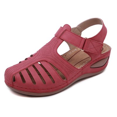 Authentic New summer European and American fashion soft and comfortable slope with toe sandals beach shoes T298 2