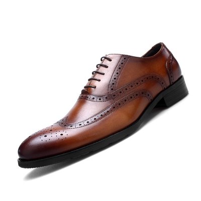 Top Brand Four Season Shoes Men Retro British Bullock Carved Leather Shoes Mens Formal Breathable Oxfords Shoe Size 37 45